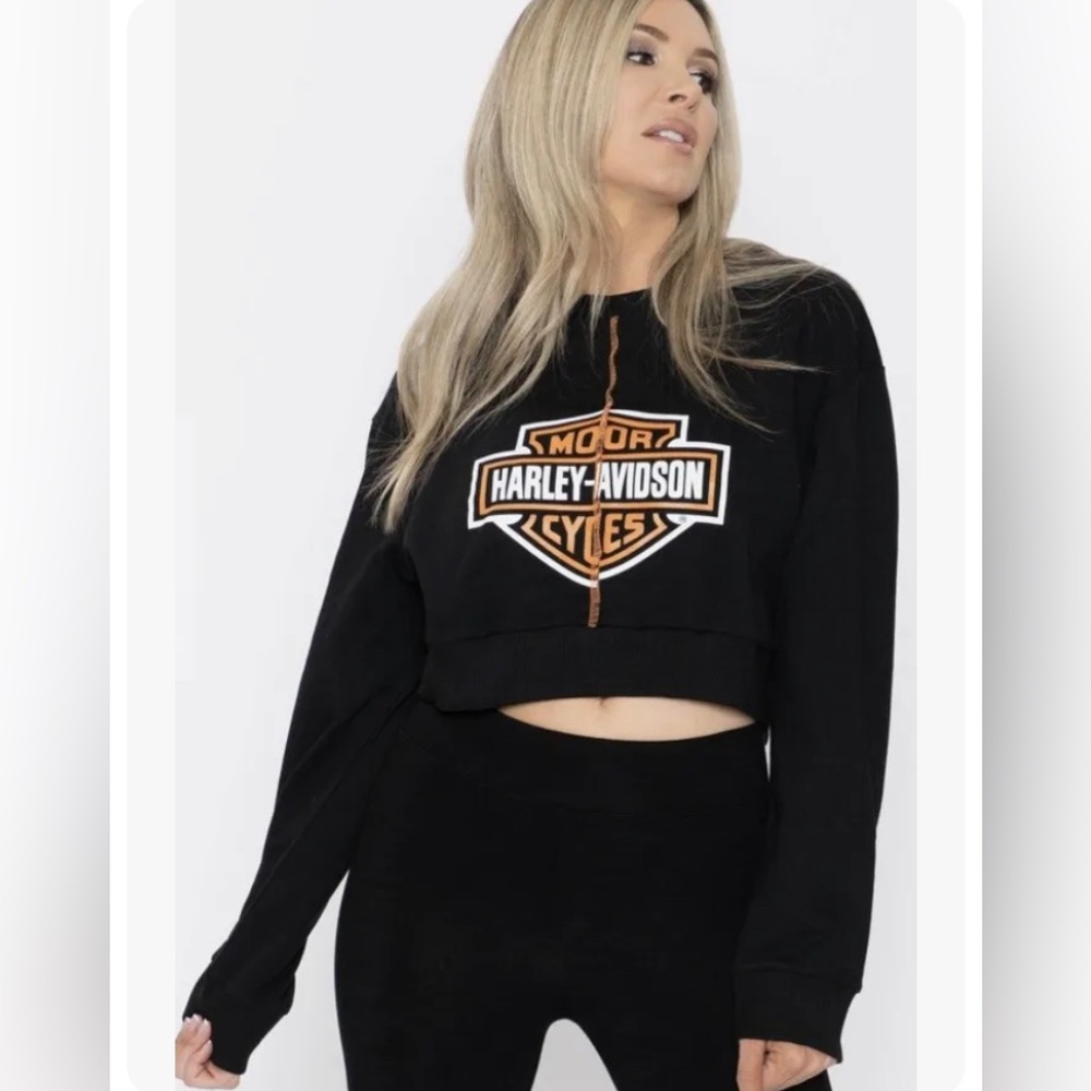COPY - DEA The Label Harley Jumper Cropped Sweatshirt in Black Biker Motorcycle…